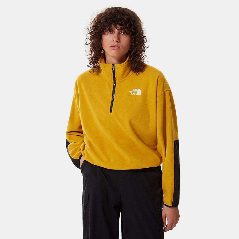 The North Face Tka Kataka 1/4 Zip Γυναικεια Fleece - Κίτρινα (MQHD71950)